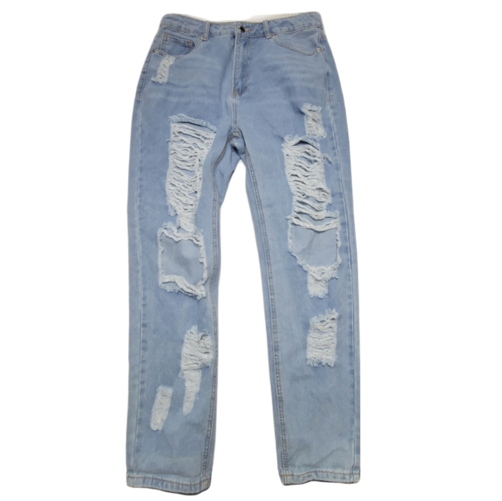 DENIM BLVD High Rise Ripped Mom Jeans - Picture 4 of 15